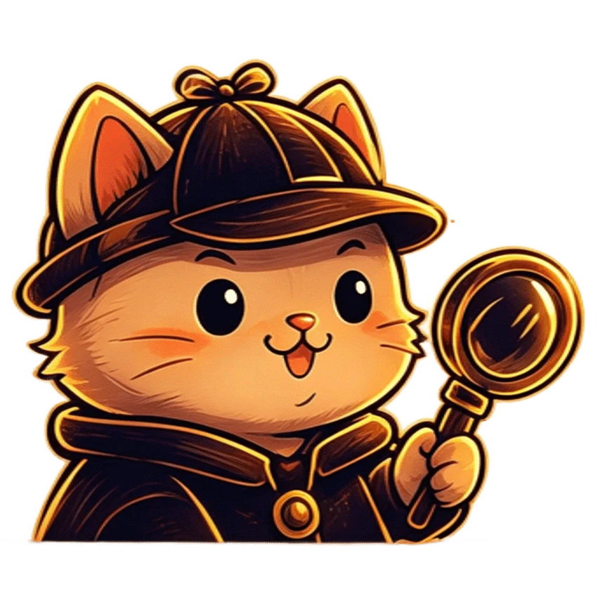 Detective cat mascot